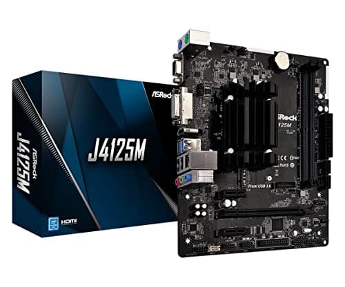 Image of Asrock J4125M, Integrated Intel Quad-Core J4125, Micro ATX, 2 DDR4, VGA, DVI, HDMI