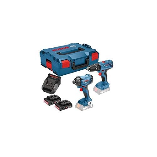 Image of Bosch Professional 18V System Cordless Combo Kit: Combi Drill GSB 18V-21 + Impact Driver GDR 18V-160 (incl. 2x 2.0Ah GBA 18V batteries, AL 1820 CV charger, L-BOXX 136)