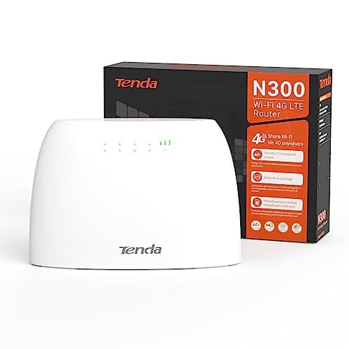 Image of Tenda 4G03 N300 Wi-Fi 4G LTE Router, Band 28, 2 FE Ports, Mini SIM, failover, up to 32 Devices, 3-Year Warranty