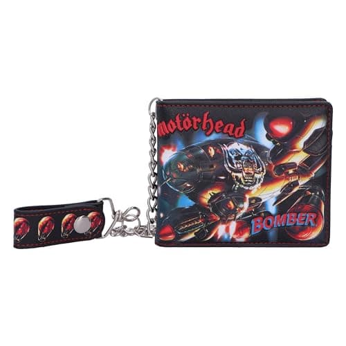 Image of Nemesis Now Motorhead Bomber Wallet 9.3cm, PU Leather, Jet Black, Officially Licensed Motörhead Merch, Motorhead Bomber Album Bi-Fold Wallet, Multiple Card Slots, Durable Materials