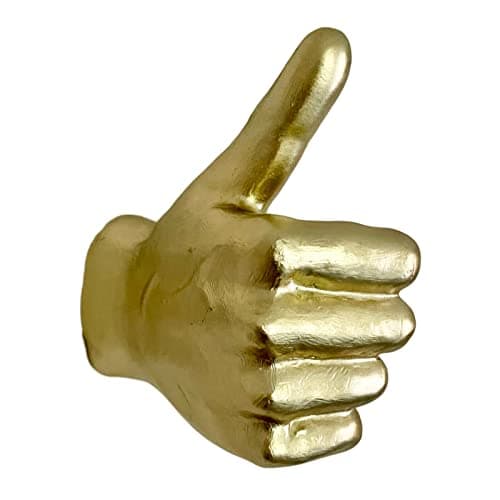 Image of Darthome Gold Thumbs Up Wall Decoration Resin Modern Hand Gesture Signal Home Sculpture 15cm