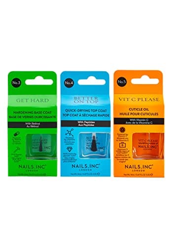 Image of Nails.INC Triple Treat Yourself 3-Piece Nail Treatment Set, Strengthens, Hydrates & Nourishes with Hyaluronic Acid & Vitamin C, Vegan & Cruelty-Free Nail Care 3 Pack Variety