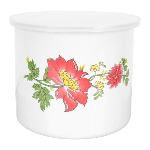 Image of DOITOOL Enamel Mug Drinking Cup Heat-Resistant Retro Style with Lid Large Capacity Tea Cup for Home and Outdoor Use