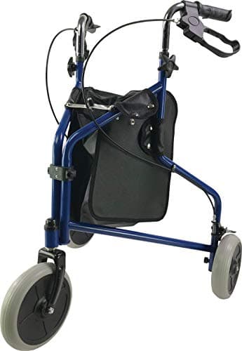 Image of Aidapt Three Wheeled Steel Tri-Walker, Foldable, Height Adjustable, Loop Brakes, Puncture Proof Tyres for Indoor and Outdoor Use