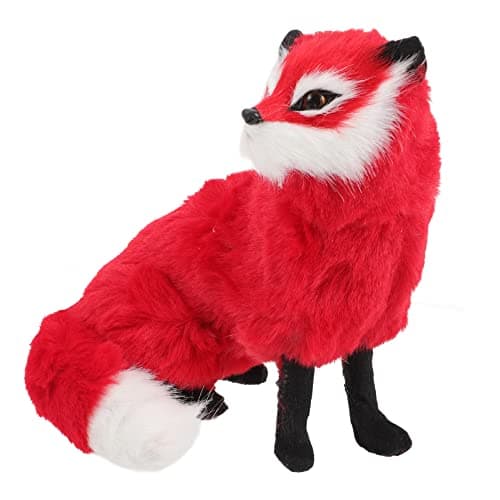 Image of CVUTOVO Plush Fox Stuffed Animal Simulation Animal Model Soft Plush Small Portable Foxes Cartoon for Boys Girls Educational Home Room Sofa Birthday Decor