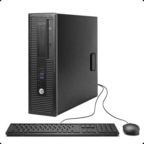 Image of HP EliteDesk 800 G1 SFF Desktop Computer PC, Intel Core i5-4570, 16GB RAM, 512GB SSD, WiFi, Bluetooth, US Keyboard, Windows 11 Pro (Renewed)