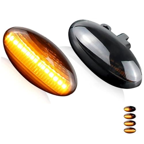 Image of TitanAuto LED Dynamic Turn Signal Side Marker Light Sequential Flashing Indicator Blinker Light Compatible For Peugeot 1007 107 108 206 301 307 407 4007 607 Compatible For Citroen C1 C2 C3 C5 C6