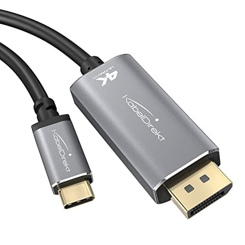 Image of 4K USB C to DisplayPort adapter cable with break-proof metal connectors – 2m (supports 4K video/60Hz from notebooks/smartphones to large screens – DP, USB 3.1, Type C, Thunderbolt 3) by CableDirect