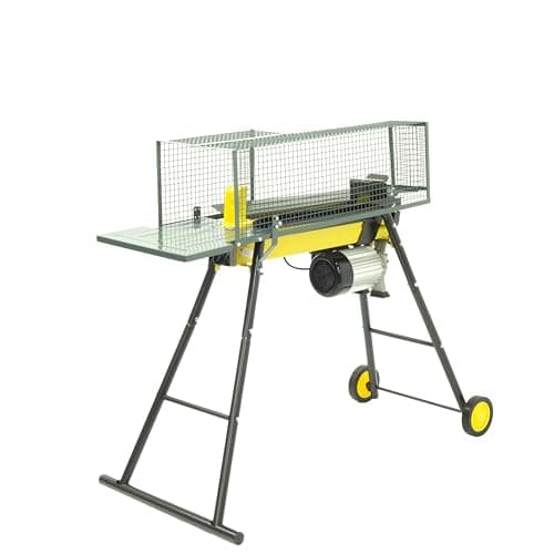 Image of Platinum PLS7HWS 7 Ton Hydraulic Electric Log Splitter With Stand & Wheels, 2200W Motor 7 Tons Pressure, Safety Shut-Off & Cage Guard. Logs Upto 52cm in length & 25cm Diameter. - 2 Year Guarantee