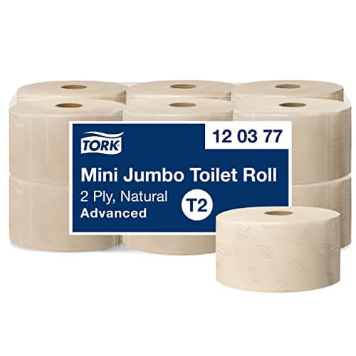 Image of Tork Mini Jumbo Toilet Roll Natural T2, Advanced quality, 2 ply, 1 roll x 170m, 120377