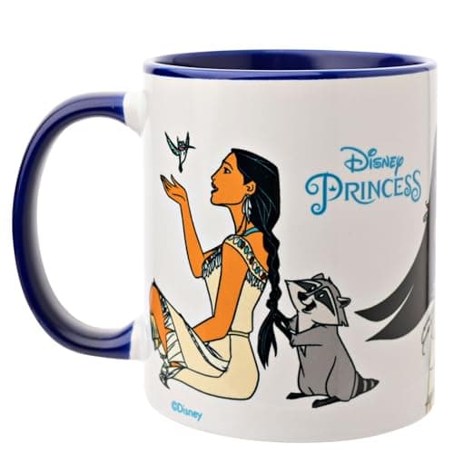 Image of Widdop and Co. - Disney Pocahontas Mug - Purple/White Tea & Coffee Glazed Stoneware Icons & Villains Drinking Cup - Officially Licensed Disney Merchandise (325ml / 11.4oz).