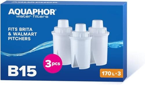 Image of AQUAPHOR B15 Universal Replacement Water Filter cartridges, fits All Brita Classic and Wilkos Universal Water Filter Jugs, 3 Pack, 170l per Filter