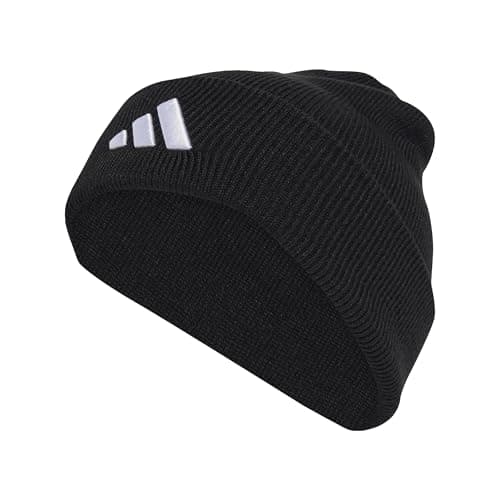 Image of adidas Unisex NEW Logo Beanie Cuff, Black/White, L-XL