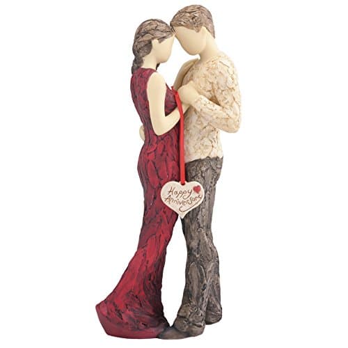 Image of More Than Words Happy Anniversary Figurine by Arora Design Ltd, Red, 11 inches