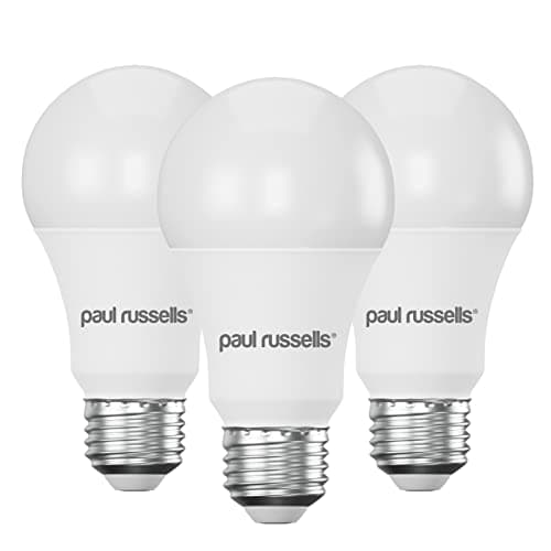 Image of paul russells LED GLS - Dimmable Edison Screw Light, 14W 1521 Lumens E27 A70 LED Bulbs, 100w Equivalent, 4000K Cool White/Natural White, Dimmer Standard ES Energy Saving Ceiling Lightbulbs, Pack of 3