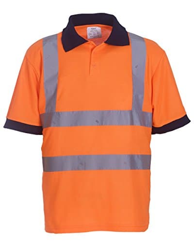 Image of Yoko Hi-Vis Short Sleeve Polo Shirt Colour=Hi Vis Orange Size=4XL