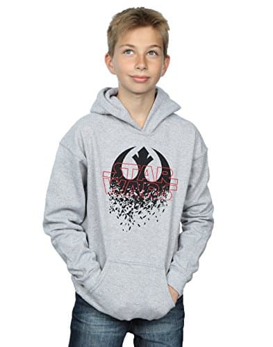 Image of Star Wars Boys The Last Jedi Shattered Emblem Hoodie 5-6 Years Sport Grey