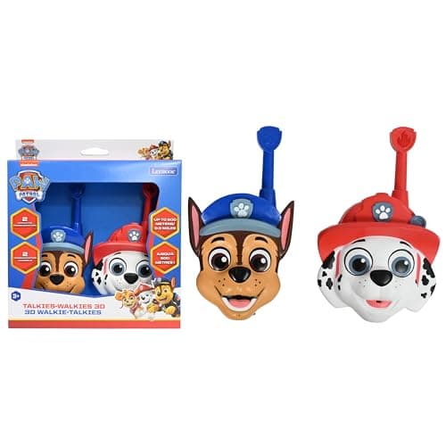 Image of LEXIBOOK, Paw Patrol, 3D Chase and Marshall Walkie-Talkies, 500m Range, 2 Communication Channels, Belt Clip, Red/Blue, TW18PA