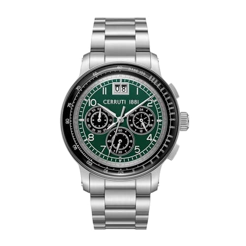 Image of Cerruti 1881 - Petroio Chronograph - Quartz Watch Movement - Case Width: 43 mm - Stainless Steel - 3 ATM, green, 43