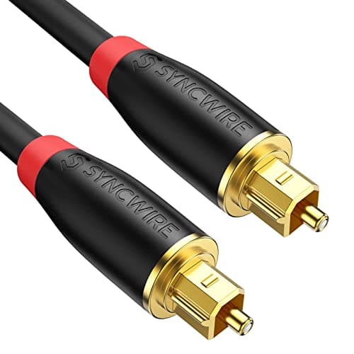 Image of SYNCWIRE Digital Optical Audio Cable Toslink Cable - 1M [24K Gold-Plated, Ultra-Durable] Fiber Optic Male to Male Cord for Home Theater, Sound Bar, TV, PS4, Xbox, Playstation & More - Black