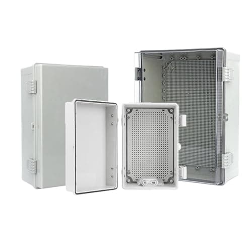 Image of Waterproof IP66 ABS PC Hinged Plastic Enclosure Outdoor Electrical Power Junction Box Distribution Box(220x170x110mm,Grey cover)