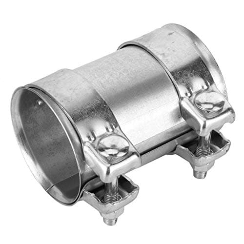 Image of Car Exhaust Pipe Connector, Universal 3 Inch 76mm Car Stainless Steel Exhaust Pipe Connector Adapter with Double Clamp Joiner Exhaust pipes and fittings