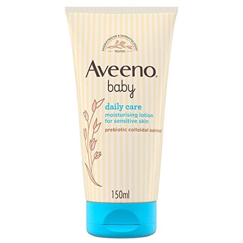 Image of Aveeno Baby Daily Care Moisturising Lotion (1x 150ml), Soothing Baby Cream to Provide 24-Hour Hydration Suitable for Newborns and Infants, Gentle Lotion for Dry, Sensitive Skin Prone to Eczema