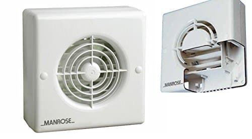 Image of Manrose XF100 Automatic Shutter Bathroom Extractor Fan Standard Timer Pullcord Humidity (Timer Model)