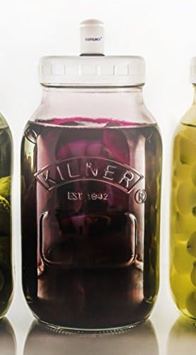 Image of Kilner 1 Litre Food Fermentation Jar with Sterilock® Airlock Releasing CO2 Whilst preventing Bacteria from Getting in.