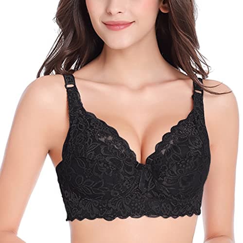 Image of Sparkly Bra Straps Womens High Impact Sports Bra Strapless Bra with Clear Back Push Up Strapless Bra Triangle Bralette Backless Bras for Women Red Lace Top
