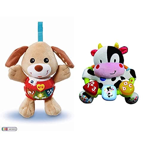 Image of Vtech 502303 Little Singing Puppy Educational Baby, Clip On Cot, Pushchair and Pram,for 3-12 Months kids & 166003 Baby Little Friendlies Moosical Beads Baby Toy Baby Toy For Babies from 3 Months+