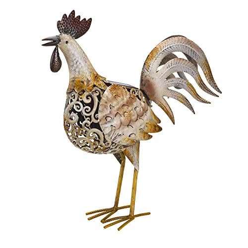 Image of Smart Solar Metal Silhouette Solar Cockerel.