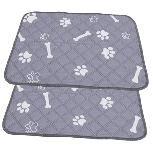 Image of Angoily Reusable Dog Pee Pads Washable Pet Urine Training Mat Non-slip 2pcs Bone Pattern S 60x45cm for Puppy Housebreaking and Indoor Use