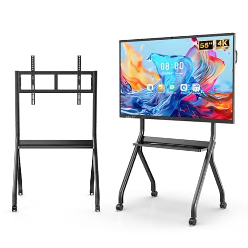 Image of JASZDOT Interactive Whiteboard 55 Inch Smartboard, 4K UHD Touchscreen Android 13, 8GB RAM 128GB ROM for Classroom & Office, WiFi, Bluetooth, HDMI, Camera, Microphone with Rolling Stand