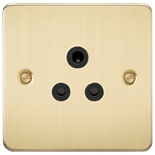 Image of Knightsbridge FP5ABB 5 A Flat Plate Unswitched Socket, Brushed Brass