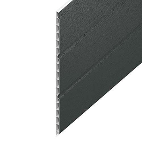 Image of uPVC Hollow Soffit Cladding Panels - Anthracite Grey Plastic Soffit Board - 2.5 Metre (8ft) Length x 300mm (1ft) Wide
