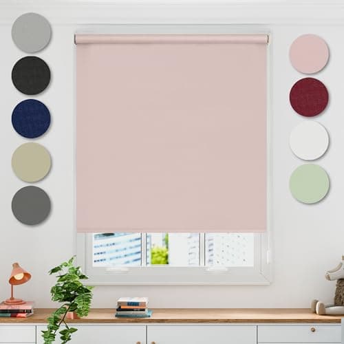 Image of Emma Barclay Blackout Roller Blind in Blush Pink - Width 60 x Drop 165cm