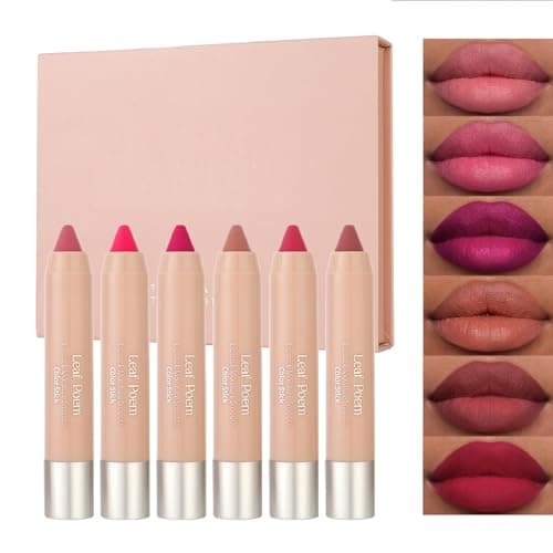 Image of Bili Biliard 6 Colors of Velvet Smooth Matte Lipstick Set,Nude,Pink,Dark Red,Purple,Wine Red,Plum,Matte Lipstick Set,Long Lasting Waterproof 24 Hours Moisturizing (Set A)
