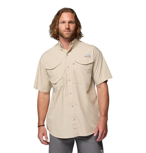 Image of Columbia Men's Bonehead Short Sleeve Shirt, Fossil, XX-Large