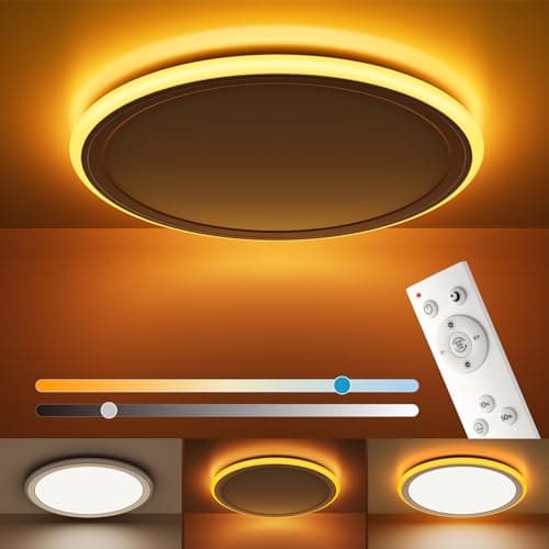 Image of BLNAN Dimmable LED Ceiling Light with Remote Control, 2000K Nightlight, 24W Bathroom Lights Ceiling, 3000K-6500K Ceiling Lights for Bedroom, Kitchen, Living Room, Kid's Room, Round White 33CM