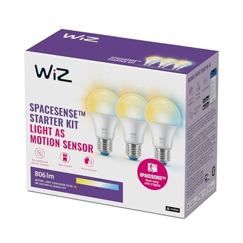 Image of WiZ Smart Bulb, E27, 60W, Shades of White, Smart LED Connected WiFi Works with Alexa, Google Assistant & HomeKit, App Control for Home Indoor Lighting, Livingroom, Bedroom, Energy Monitoring, 3 Pack