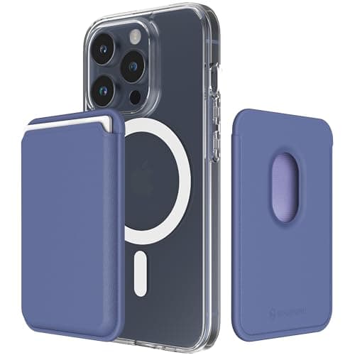 Image of Sinjimoru Magnetic Card Wallet, Premium Vegan Leather Phone Wallet for MagSafe 3-Card Holder Compatible with iPhone 16 Plus Pro Max 15 14 13 12 Series. M-Viica Lavender