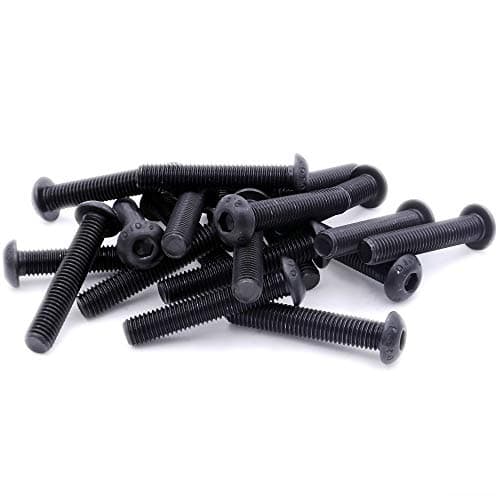Image of M6 (6mm x 16mm) Hex Socket Button Machine Screw (Bolt) - Black Steel (Pack of 20)