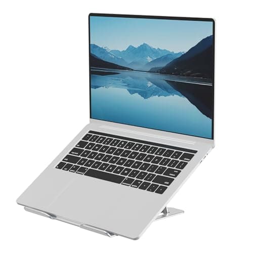 Image of Fellowes Alumia™ Portable Laptop Stand – Silver – Height and Angle Adjustable Metal Laptop Riser, Ergonomic and Foldable Design for Home, Office or Hybrid Working, Made from Recycled Materials