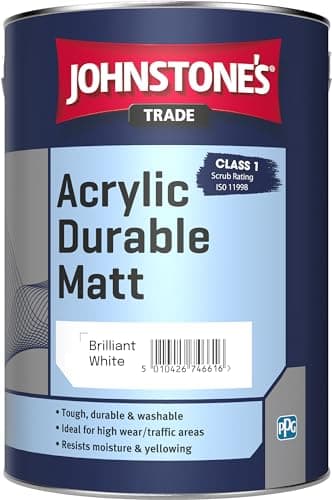 Image of 5LTR - JOHNSTONES TRADE ACRYLIC MATT EMULSION BRILLIANT WHITE