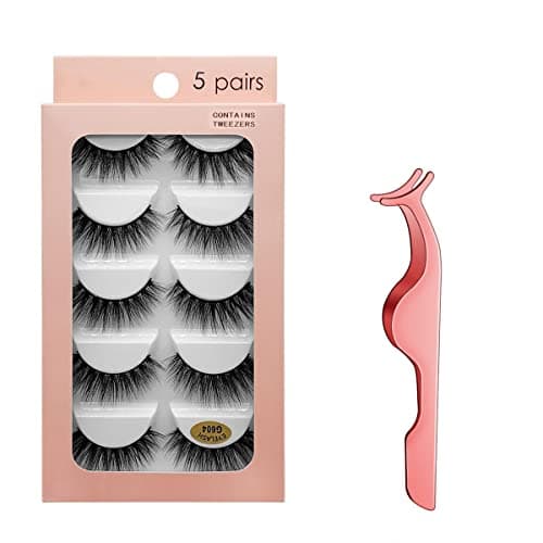 Image of False Eyelashes 10 Pairs 3D Mink Lashes Handmade Natural Thick Eyelashes Reusable Cruelty-Free Eyelash Set - Contains Tweezers (G604)