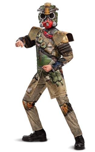 Image of DISGUISE Apex Legends Bloodhound Costume, Video Game Inspired Muscle Padded Jumpsuit and Mask, Child Size Medium (7-8)