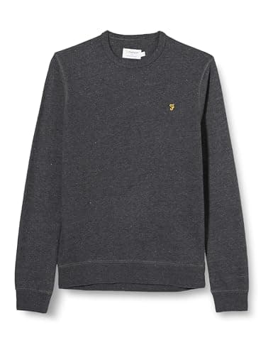 Image of Farah - Men's Sweatshirt, Tim Organic Cotton, Crew Neck Sweatshirt, Farah Grey Marl, L