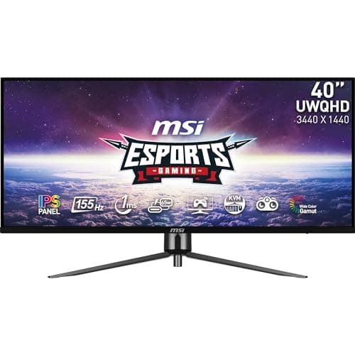 Image of MSI MAG 401QR - 40 Inch UWQHD Esports Gaming Monitor - 3440 x 1440 IPS Panel, 155 Hz / 1ms, VESA - Display Port 1.4a & HDMI 2.0 & Type C Port
