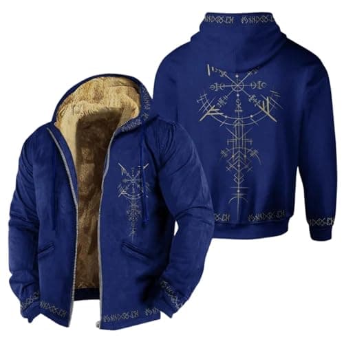 Image of Generisch Stylish Fleece Winter Jacket with Warm Softshell for Outdoor Activities Windproof Insulating Sporty Men's Coat, blue, S
